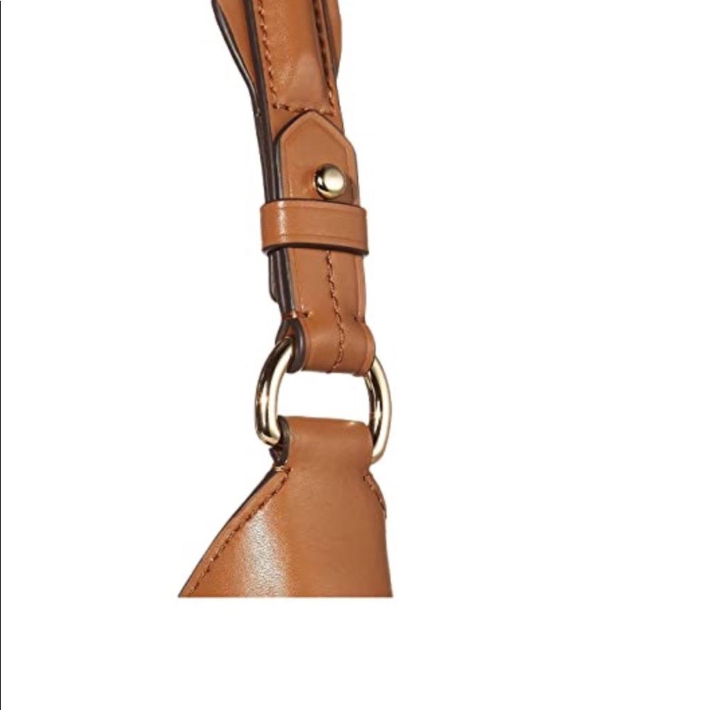 MICHAEL KORS LILLIAN WHITE TAN LOGO SHOULDER BAG - Picture 3 of 6